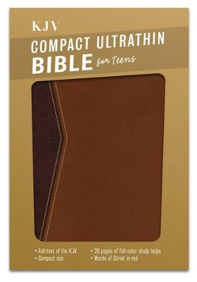 Book cover for KJV Compact Ultrathin Bible For Teens, Walnut Leathertouch