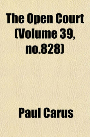 Cover of The Open Court (Volume 39, No.828)