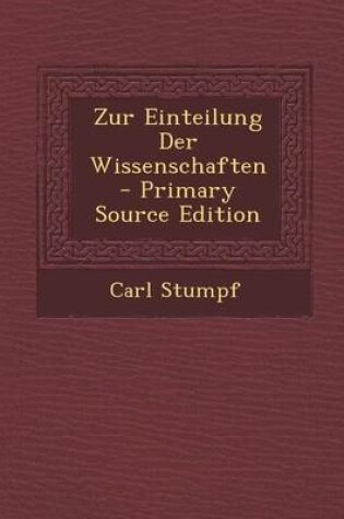 Cover of Zur Einteilung Der Wissenschaften - Primary Source Edition