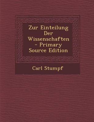 Book cover for Zur Einteilung Der Wissenschaften - Primary Source Edition