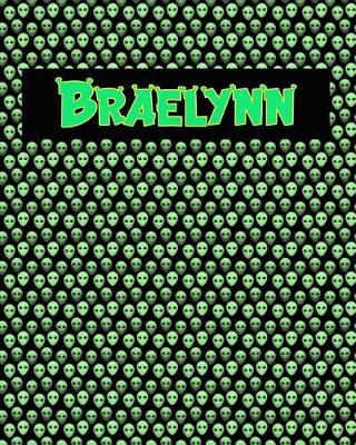 Book cover for 120 Page Handwriting Practice Book with Green Alien Cover Braelynn