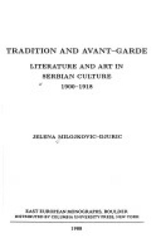 Cover of Tradition and Avant-garde