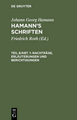 Book cover for Nachtrage, Erlauterungen Und Berichtigungen