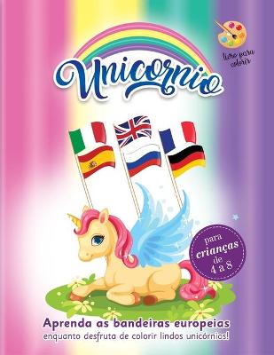 Book cover for livro para colorir unicornio