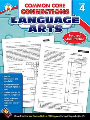Book cover for Common Core Connections Language Arts, Grade 4