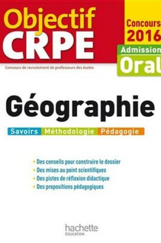 Cover of Objectif Crpe Geographie - 2016