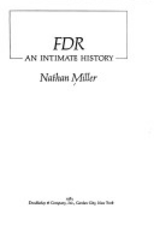 Cover of FDR, an Intimate History