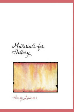 Cover of Materials for History