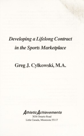 Book cover for Developing a Lifelong Contract in the Sports Marketplace