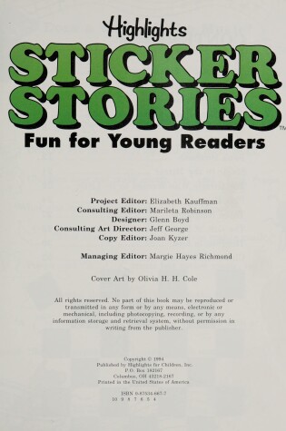 Cover of Highlights Sticker Stories #3