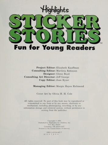 Book cover for Highlights Sticker Stories #3