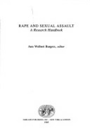 Cover of Rape and Sexual Assault