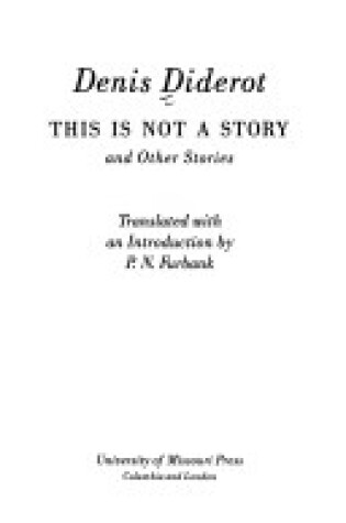 Cover of This is Not a Story and Other Stories