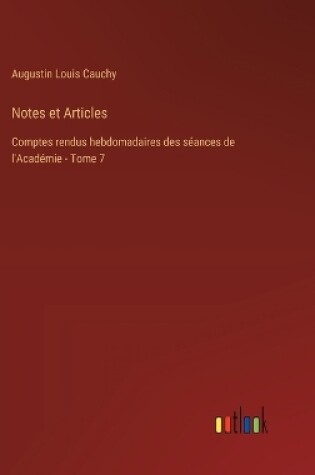 Cover of Notes et Articles