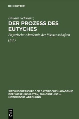 Cover of Der Prozess Des Eutyches