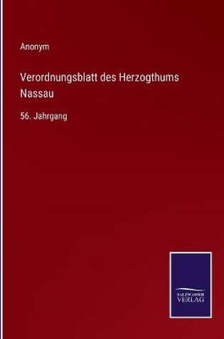 Cover of Verordnungsblatt des Herzogthums Nassau