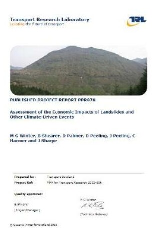 Cover of Assessment of the Economic Impacts of Landslides and Other Climate-Driven Events