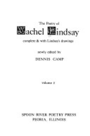 Cover of Poetry of Vachel Lindsay