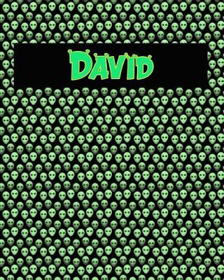 Book cover for 120 Page Handwriting Practice Book with Green Alien Cover David