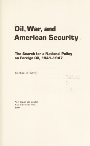 Book cover for Oil, War and American Security