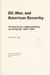 Book cover for Oil, War and American Security