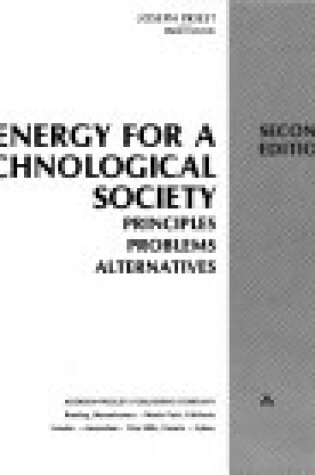 Cover of Energy for a Technological Society