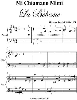 Book cover for Mi Chiamano Mimi La Boheme Beginner Piano Sheet Music