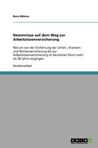 Cover of Hemmnisse auf dem Weg zur Arbeitslosenversicherung