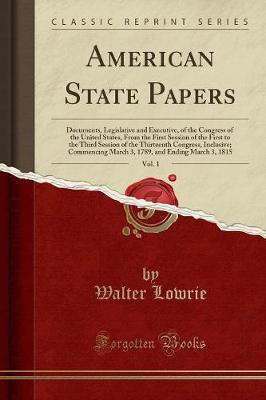 Book cover for American State Papers, Vol. 1