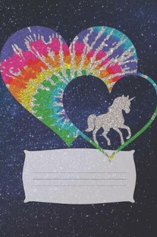 Cover of Pretty Cute Rainbow Heart Unicorn Lovers Blank Composition Notebook