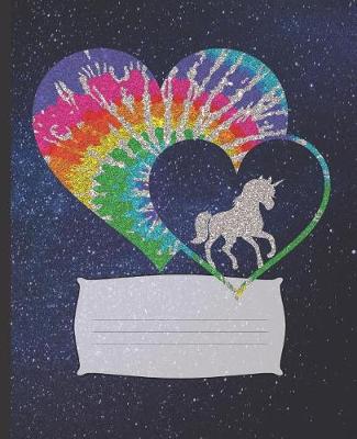 Cover of Pretty Cute Rainbow Heart Unicorn Lovers Blank Composition Notebook
