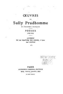 Book cover for Oeuvres de Sully Prudhomme - Poésies