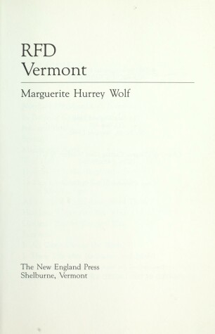 Book cover for RFD Vermont