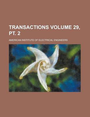 Book cover for Transactions Volume 29, PT. 2