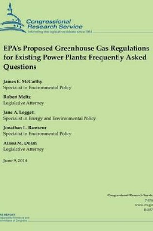 Cover of EPA's Proposed Greenhouse Gas Regulations for Existing Power Plants