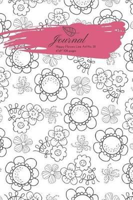 Book cover for Journal Happy Flowers Line Art No. 01