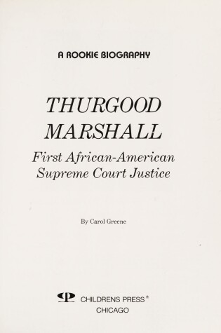 Cover of Thurgood Marshall