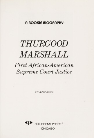 Book cover for Thurgood Marshall