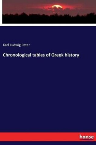 Cover of Chronological tables of Greek history