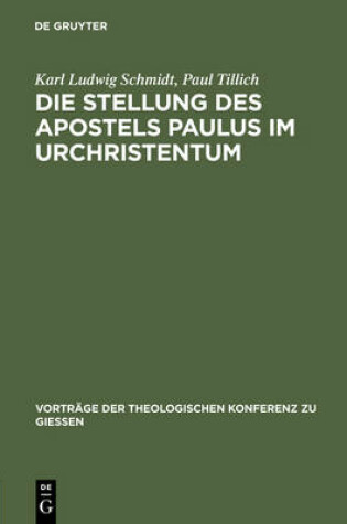 Cover of Die Stellung des Apostels Paulus im Urchristentum