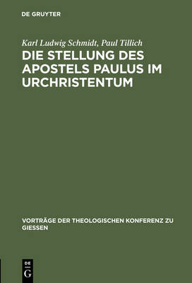 Cover of Die Stellung des Apostels Paulus im Urchristentum