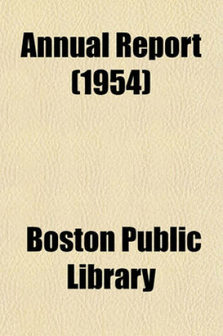 Cover of Annual Report (1954)