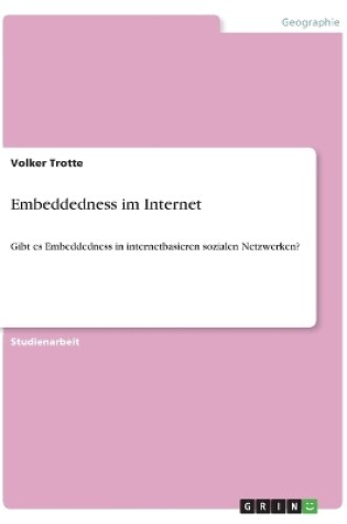 Cover of Embeddedness im Internet