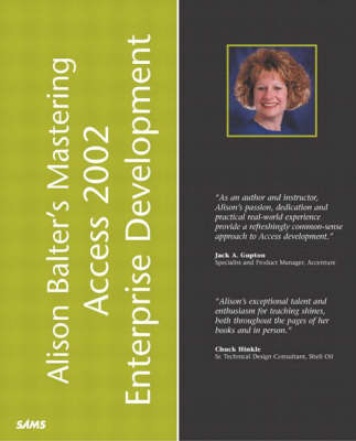 Book cover for Alison Balter's Mastering Access 2002 Enterprise Development