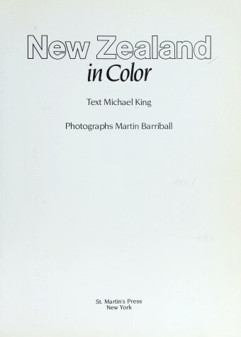 Book cover for New Zealand in Color