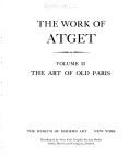 Cover of The Work of Atget