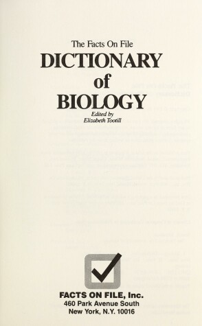 Book cover for Facts on File Dictionary of Biology