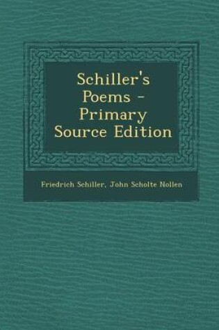 Cover of Schiller's Poems - Primary Source Edition