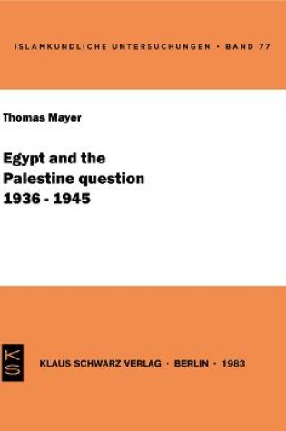 Cover of Egypt and the Palestine question (1936-1945)
