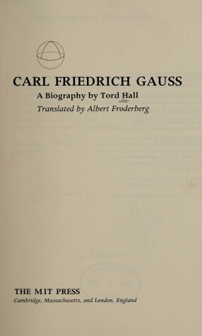 Book cover for C.F.Gauss